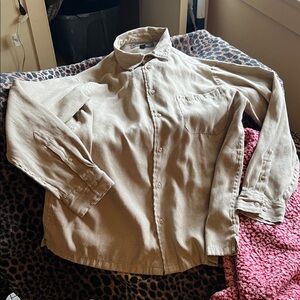 Croft & Barrow Tan Casual Button Down Shirt